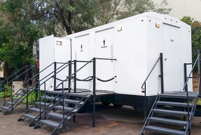 Long Term Portable restroom trailer rental